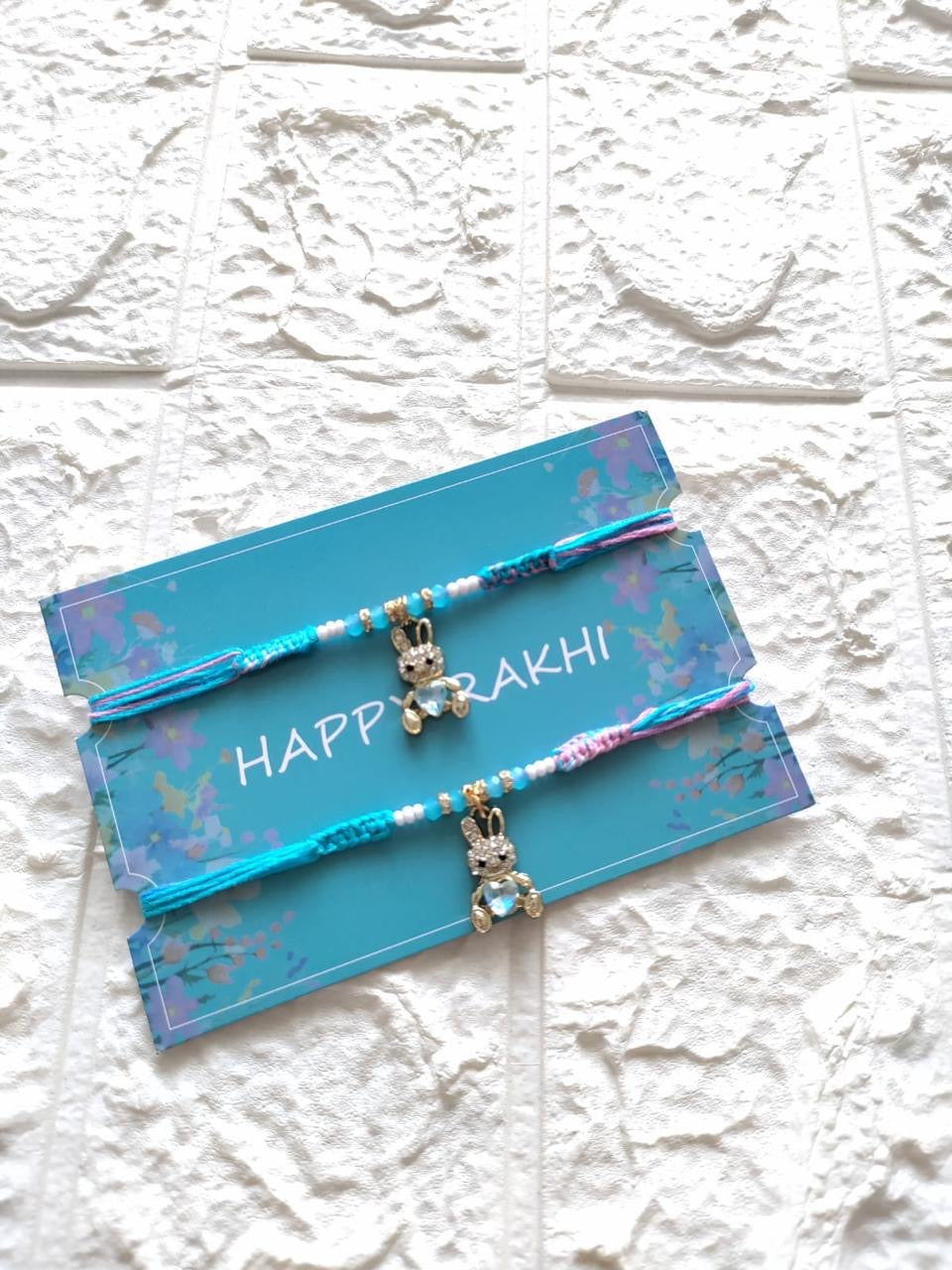 Sparkling Crystal Bunny Kids Rakhi