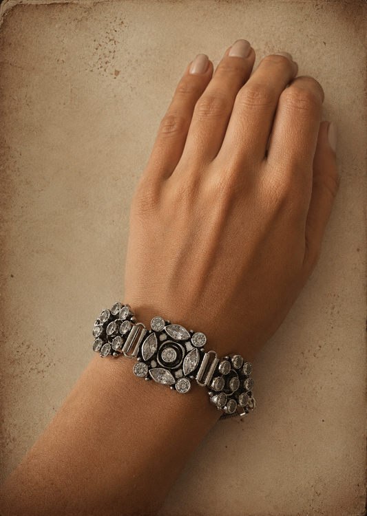 Nazaakat Oxidized Silver Bracelet