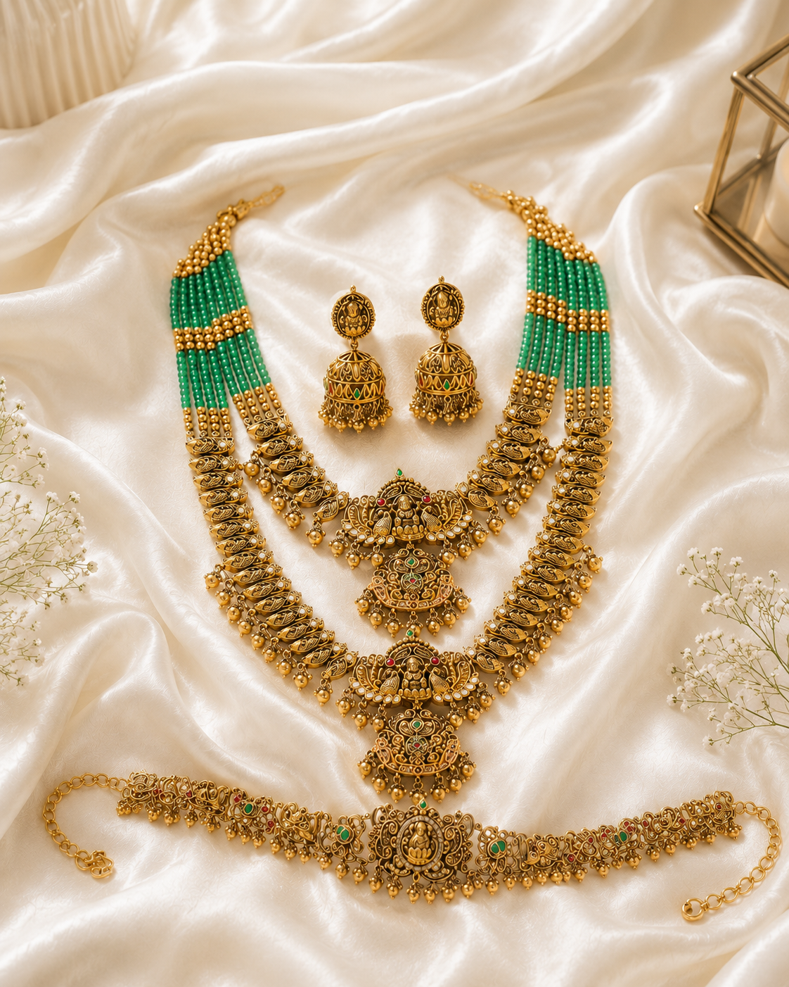 Sea-Green Multi-Layered Bridal Set