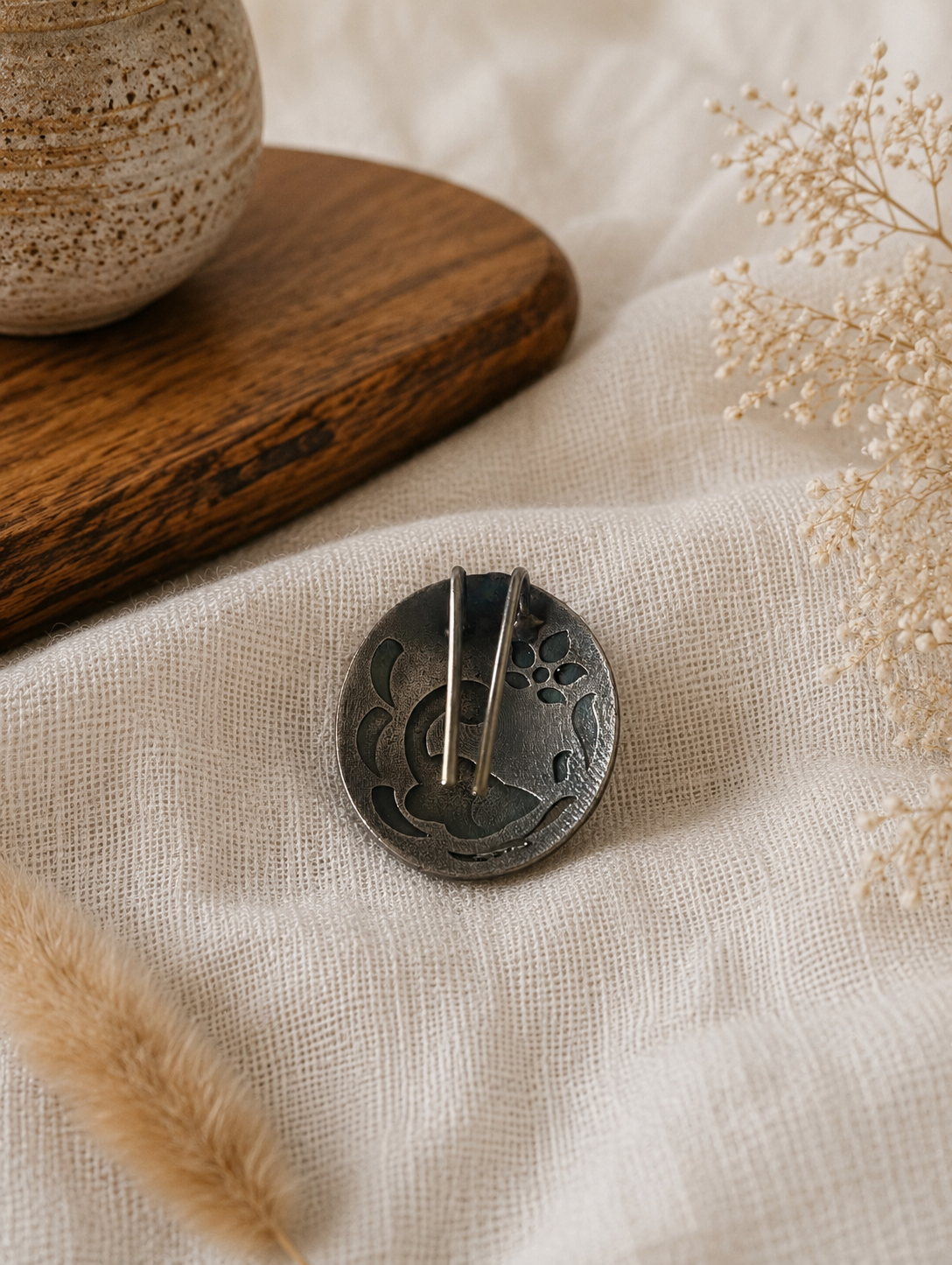 Peacock Punch Silver Hair Pin
