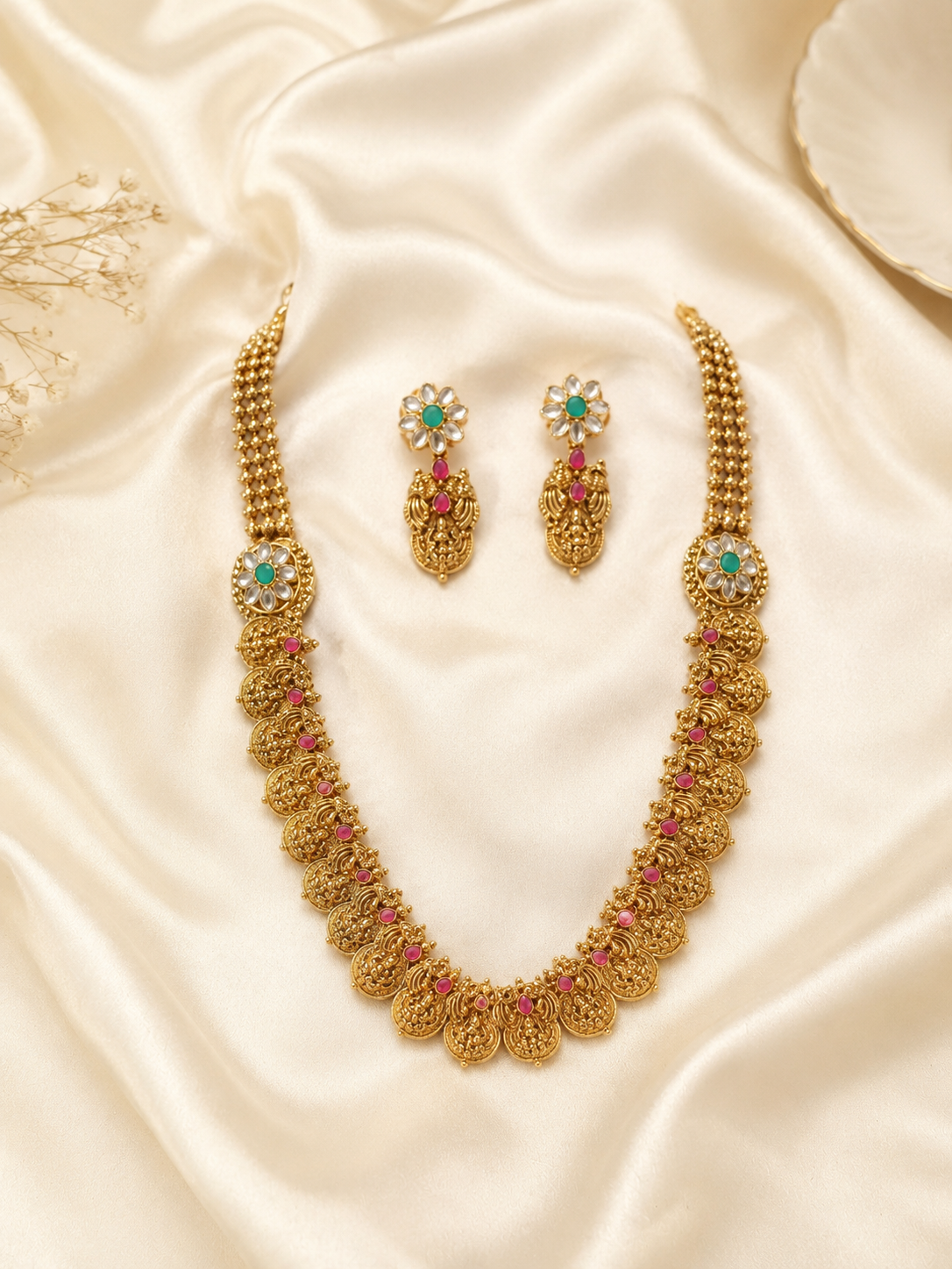 Veena Traditional Antique Gold Kasu Mala| Antica Design