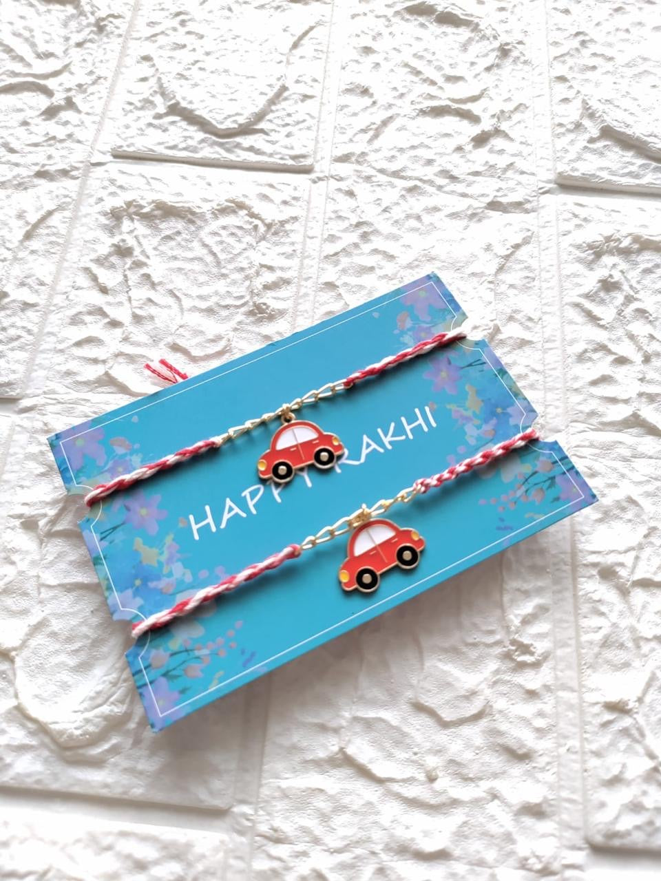 Little Red Beetle Car Kids Rakhi