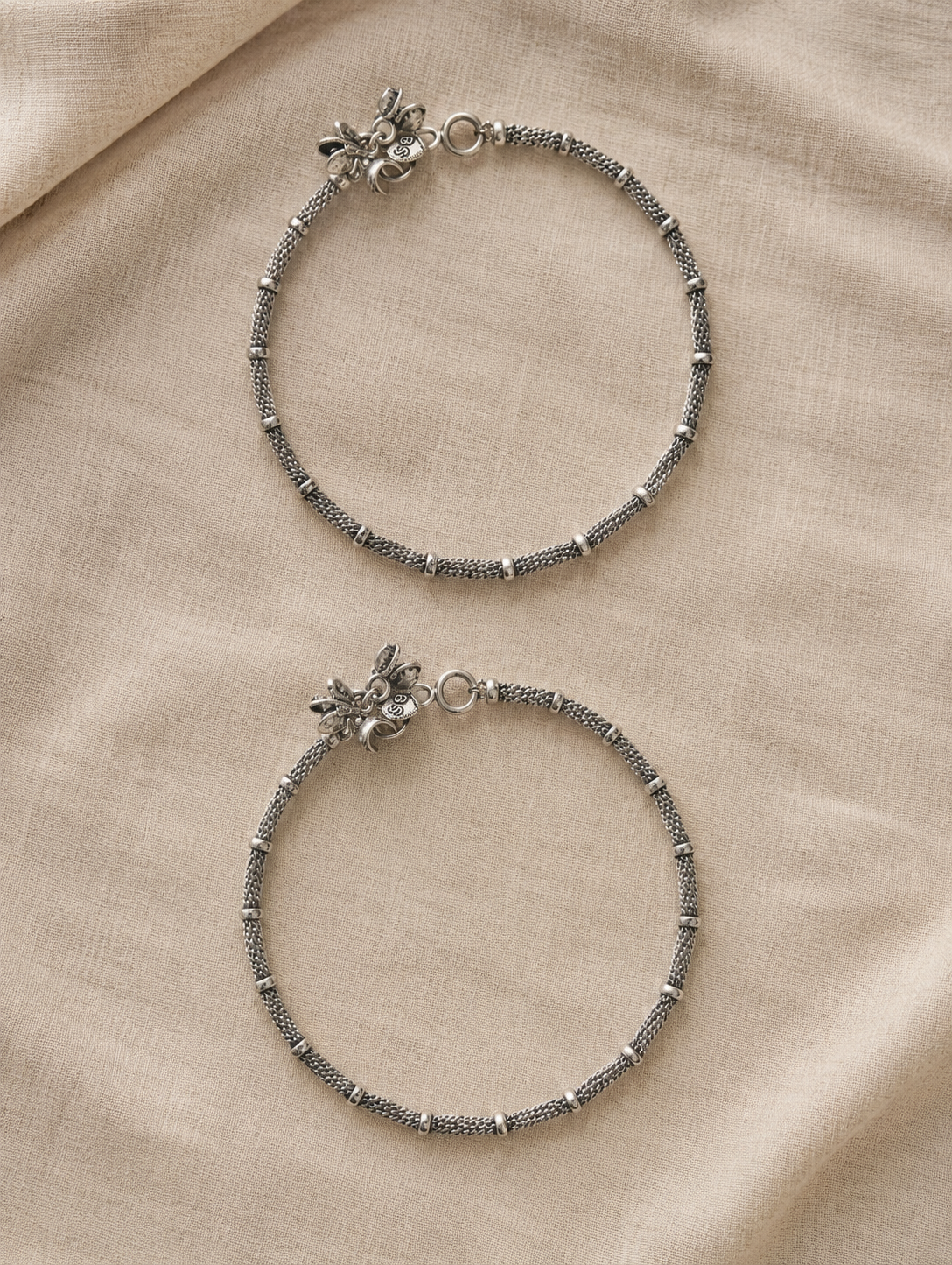 Palki Silver Anklets