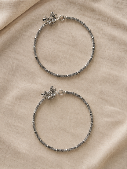 Palki Silver Anklets