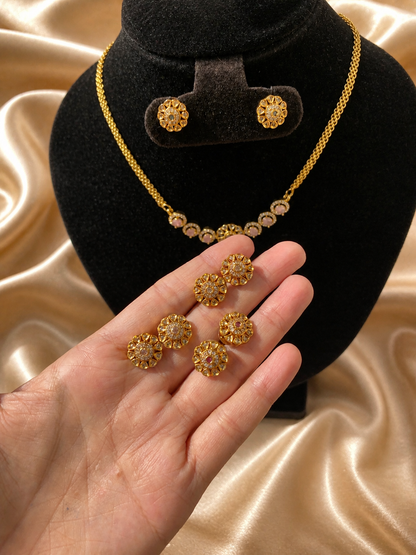 Bindya Floral Necklace and Earrings Set