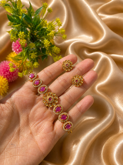 Bindya Floral Necklace and Earrings Set
