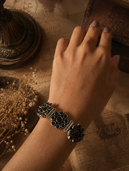 Kalavathi Oxidized Silver Bracelet