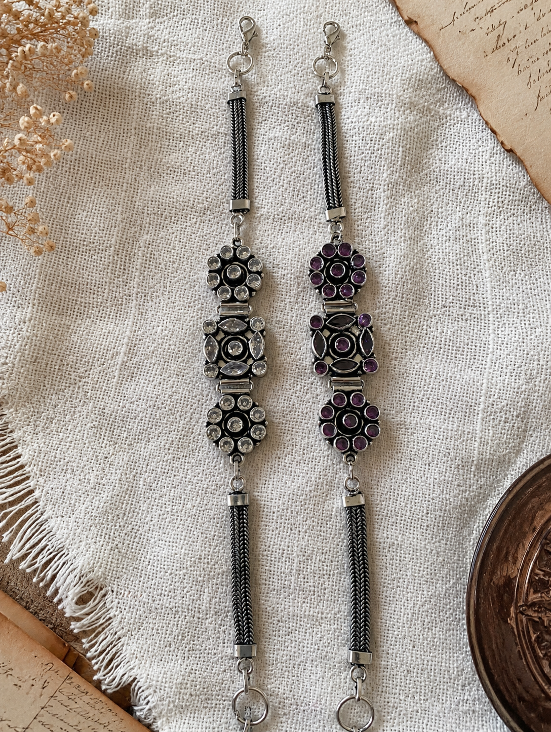 Nazaakat Oxidized Silver Bracelet