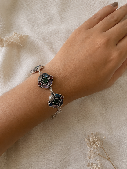 Ashwathi Oxidized Silver Bracelet