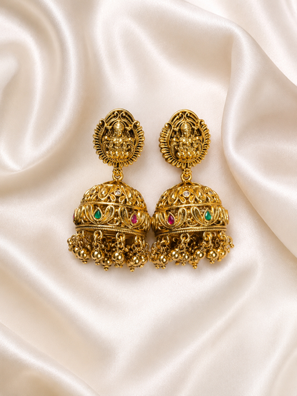 Antique Gold Temple Lakshmi Choker Necklace