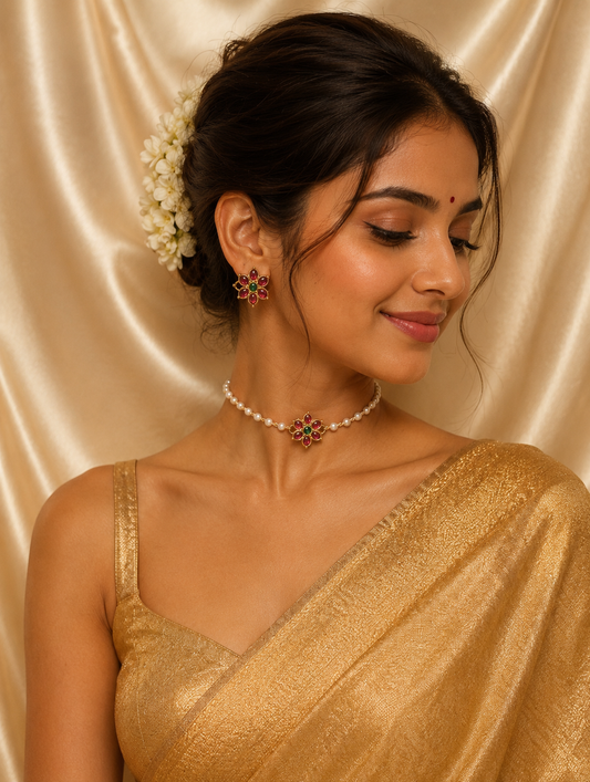 Malini Pearl Choker & Earring Set