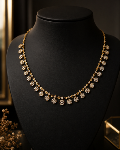 Raksha Gold Floral Cluster Dainty Necklace