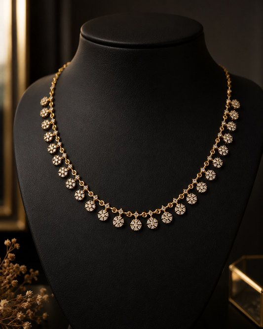 Raksha Gold Floral Cluster Dainty Necklace