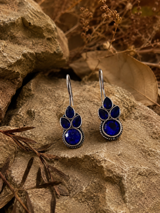 Seema Oxidized Drop Earrings