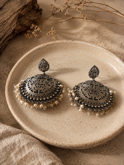 Ramani Oxidized Chandbali Earrings