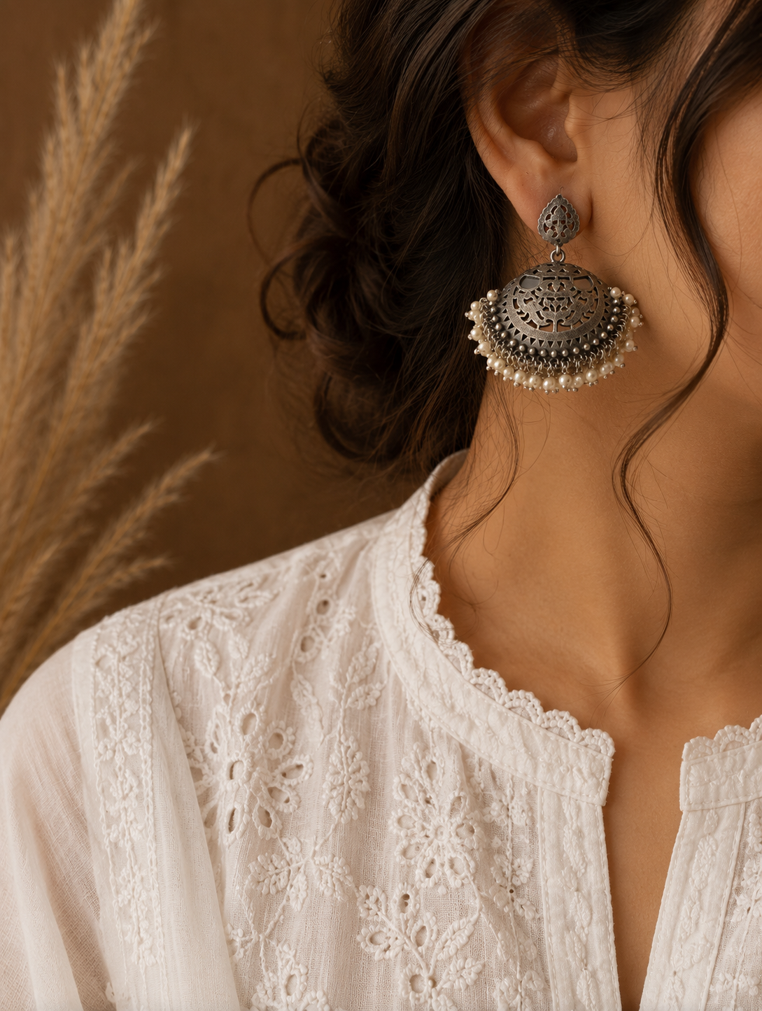 Ramani Oxidized Chandbali Earrings