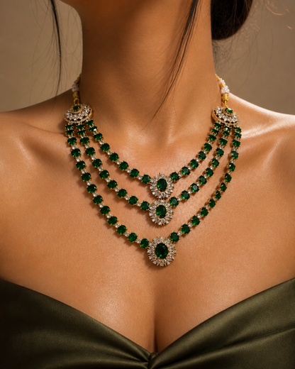 Shravya Multi Strand Stone Necklace Set