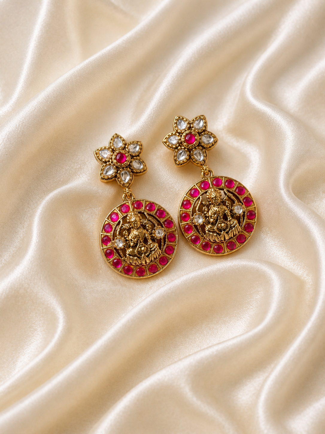 Divaa Jadau Kundan Necklace Set with Lakshmi Motifs