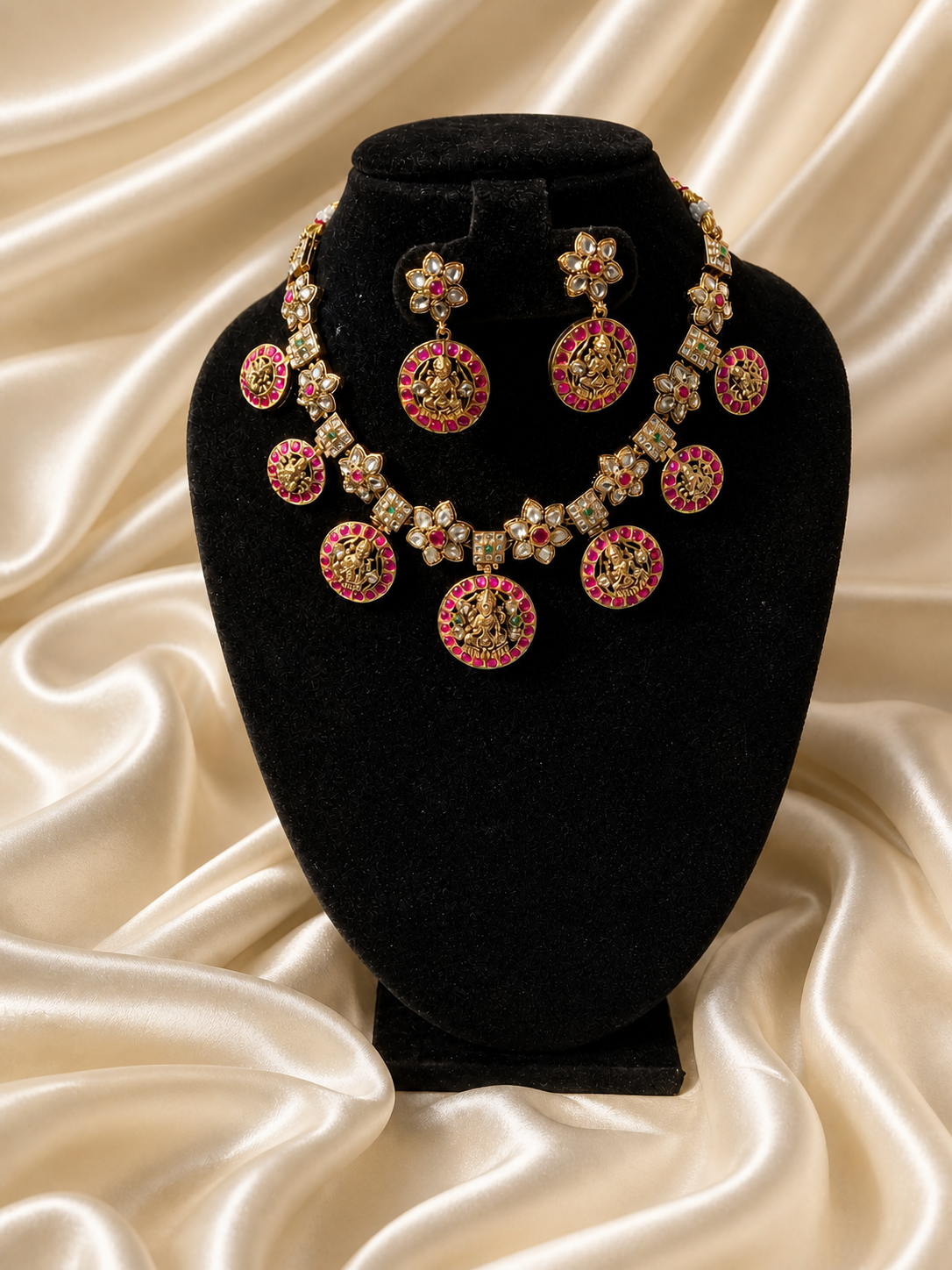 Divaa Jadau Kundan Necklace Set with Lakshmi Motifs