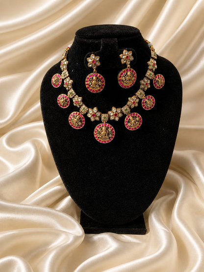 Divaa Jadau Kundan Necklace Set with Lakshmi Motifs