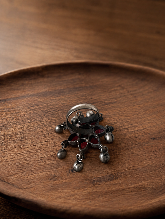 Ratna Ruby Floral Ghungroo Statement Ring