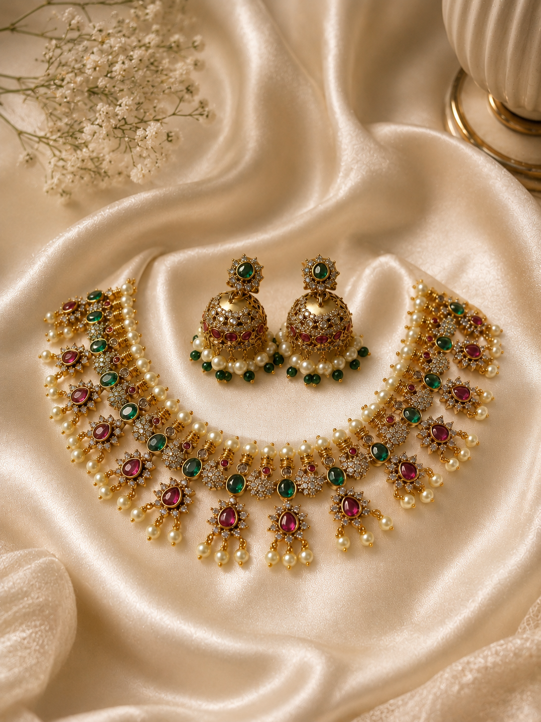 Diya Antique Gold Guttapusalu Set