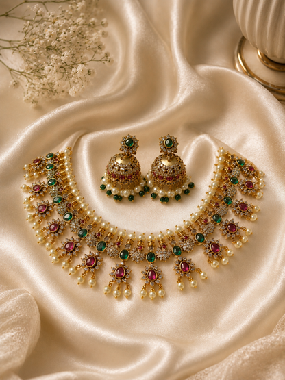 Diya Antique Gold Guttapusalu Set