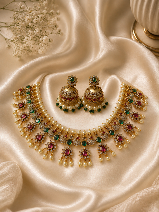 Diya Antique Gold Guttapusalu Set