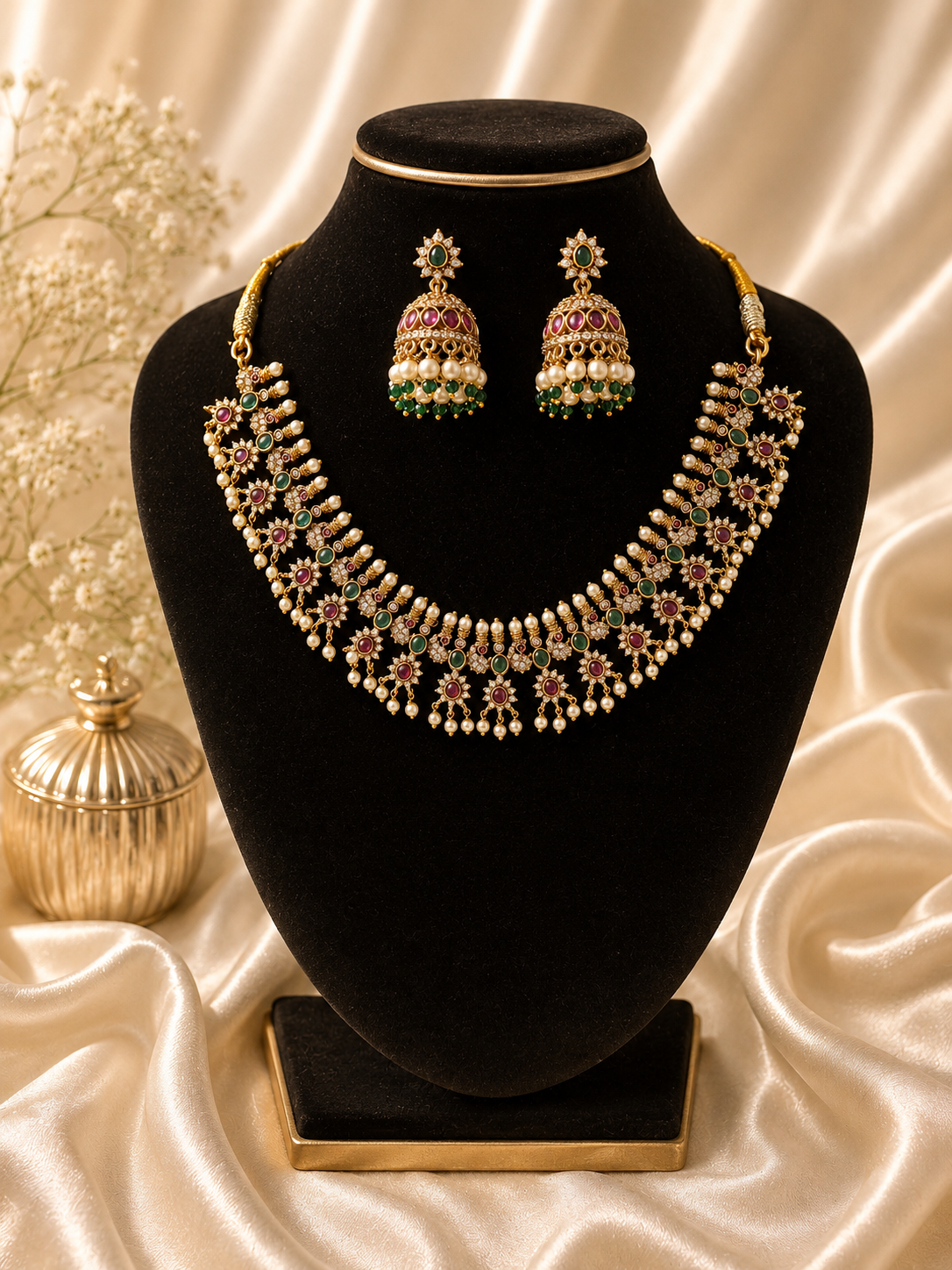 Diya Antique Gold Guttapusalu Set