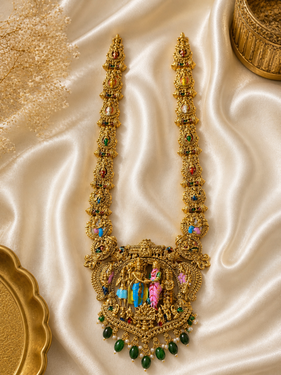 Srinivasa Kalyana Antique Gold Haram Necklace