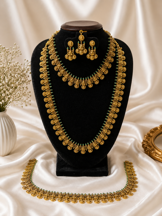 Avani Antique Gold Temple Jewelry Combo Set
