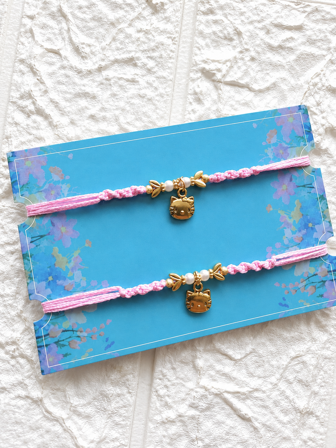 Adorable Hello Kitty Pearl Accent Kids Rakhi