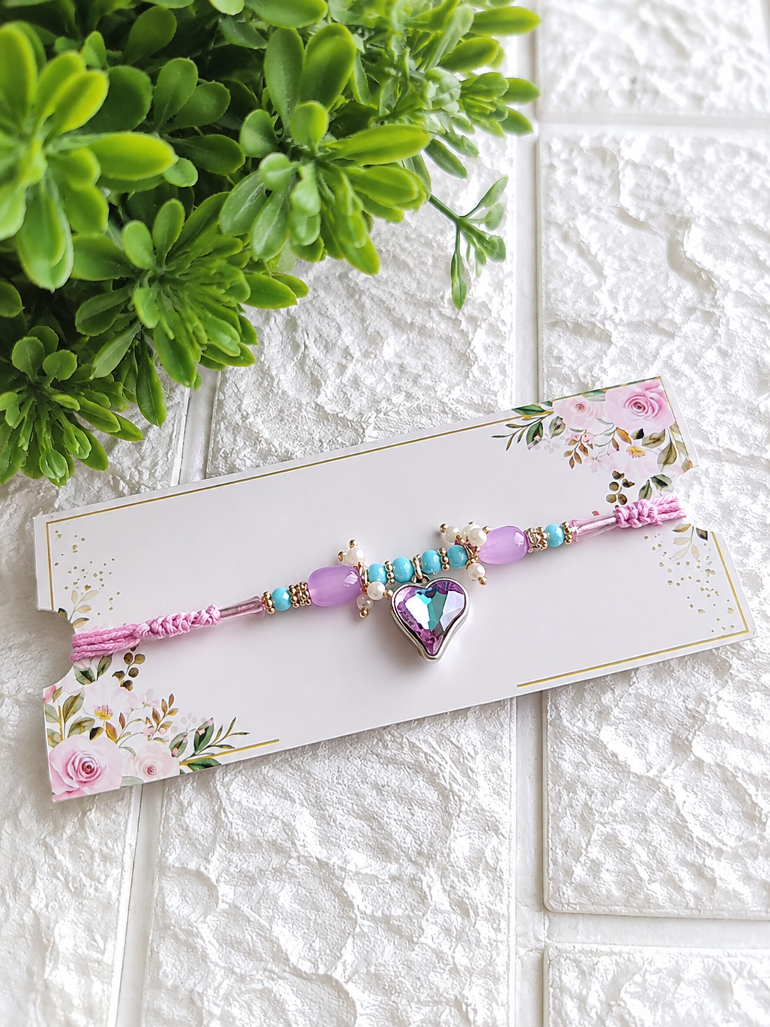 Magical Iridescent Heart Crystal Kids Rakhi