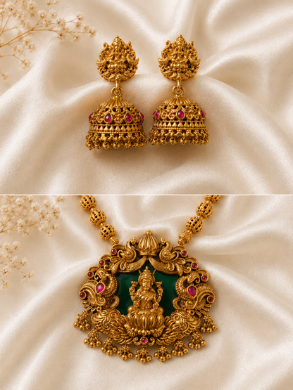 Rama Antique Gold Lakshmi Temple Jewelry Set